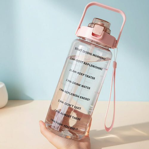Active Hydration | 2L Water Bottle with Straw & Time Markers | Lightweight Design for Daily Hydration Goals 0