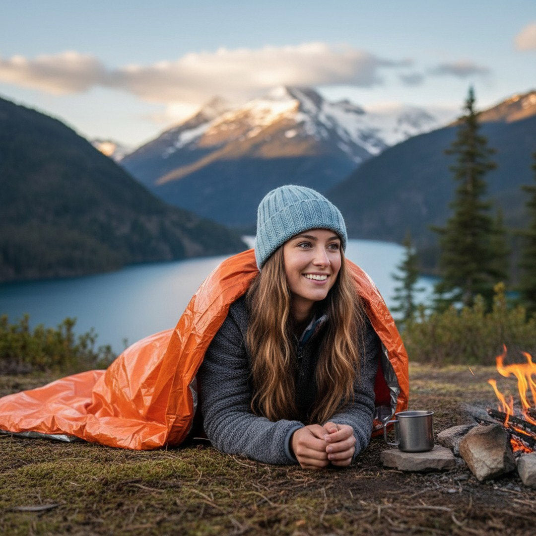 Survival Pack | Emergency Thermal Sleeping Bag with Water-Resistant Fabric | Compact Design for Outdoor Safety 1