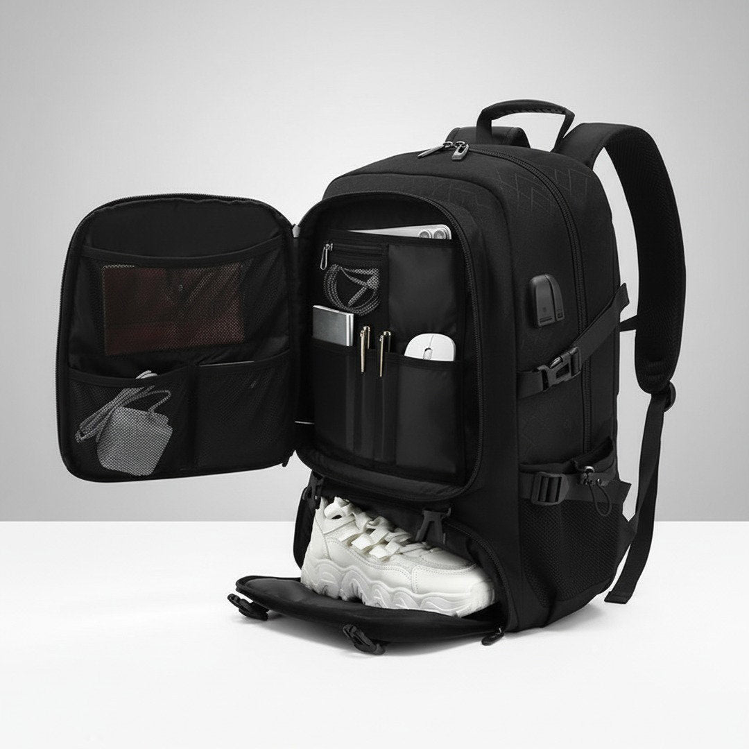 Travel Backpack Pro | 50L Expandable Rucksack with USB Charging Port | Ergonomic Design for Comfort and Organization 3