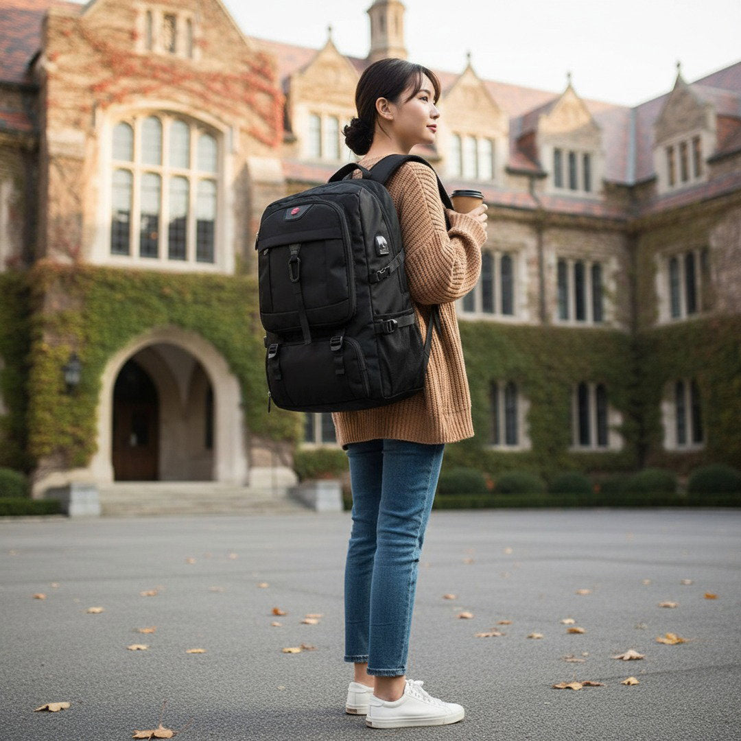 Travel Backpack Pro | 50L Expandable Rucksack with USB Charging Port | Ergonomic Design for Comfort and Organization 3