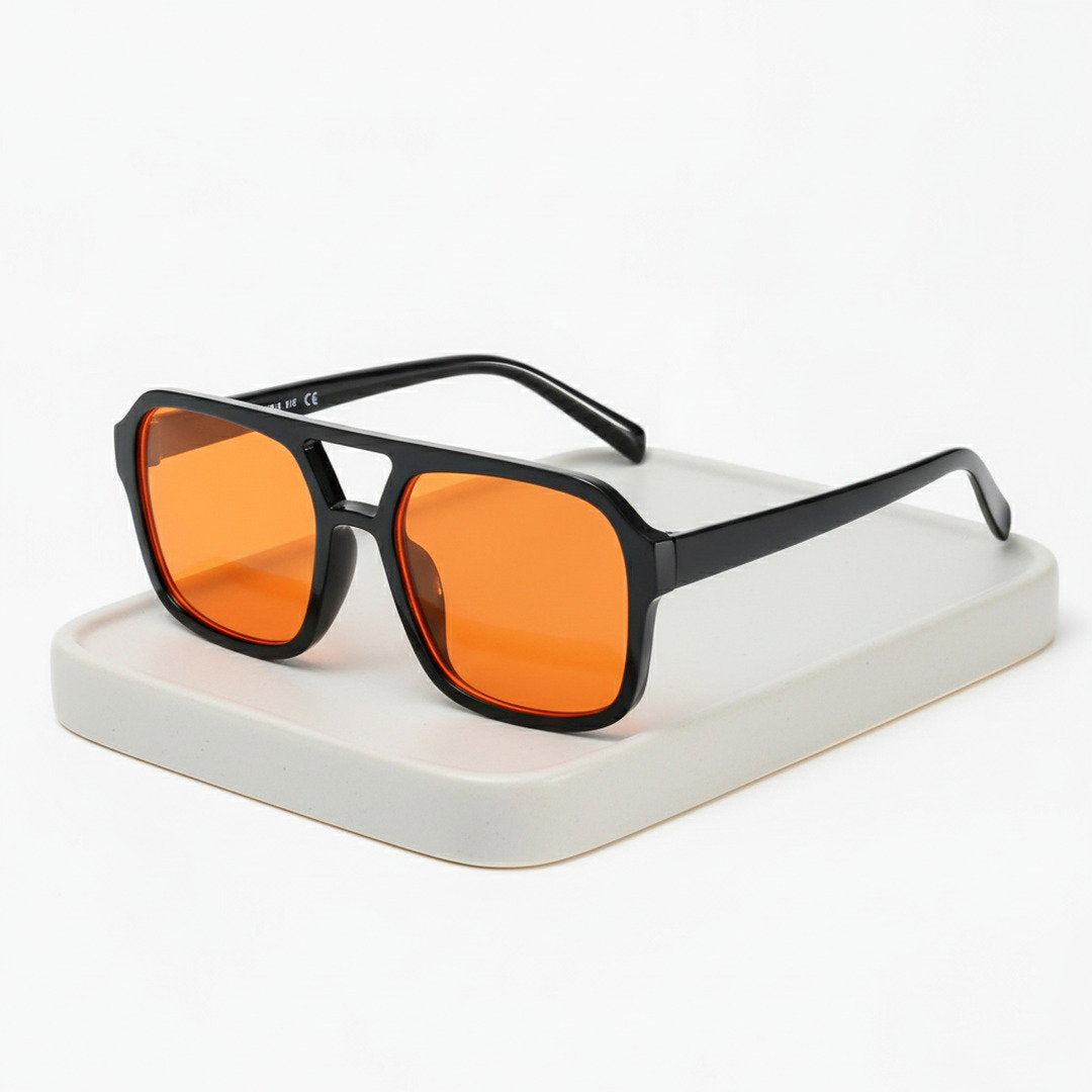 Vintage Oversized Square Frame Sunglasses with UV400 Protection | Stylish Design for Eye Safety 0