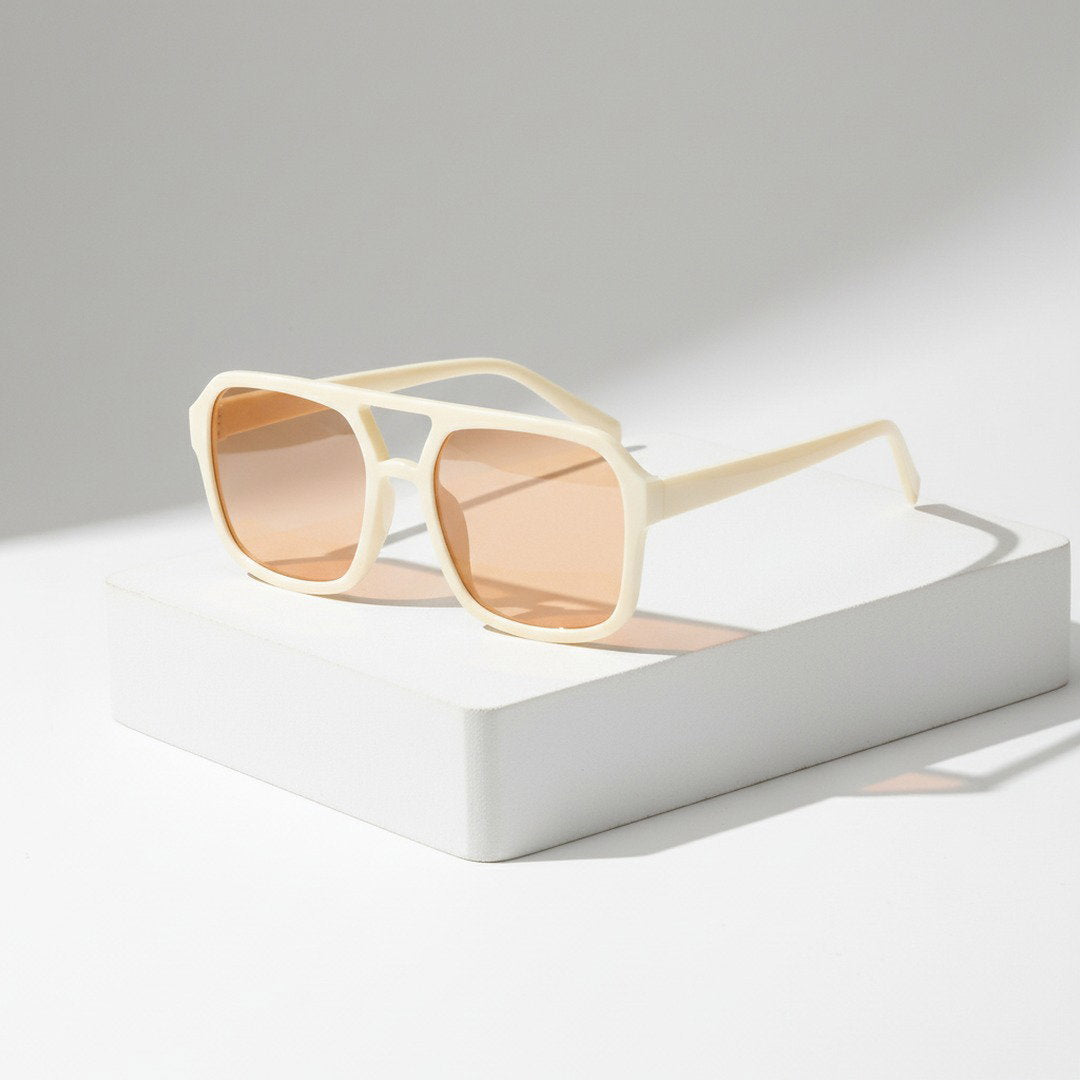 Vintage Oversized Square Frame Sunglasses with UV400 Protection | Stylish Design for Eye Safety 0