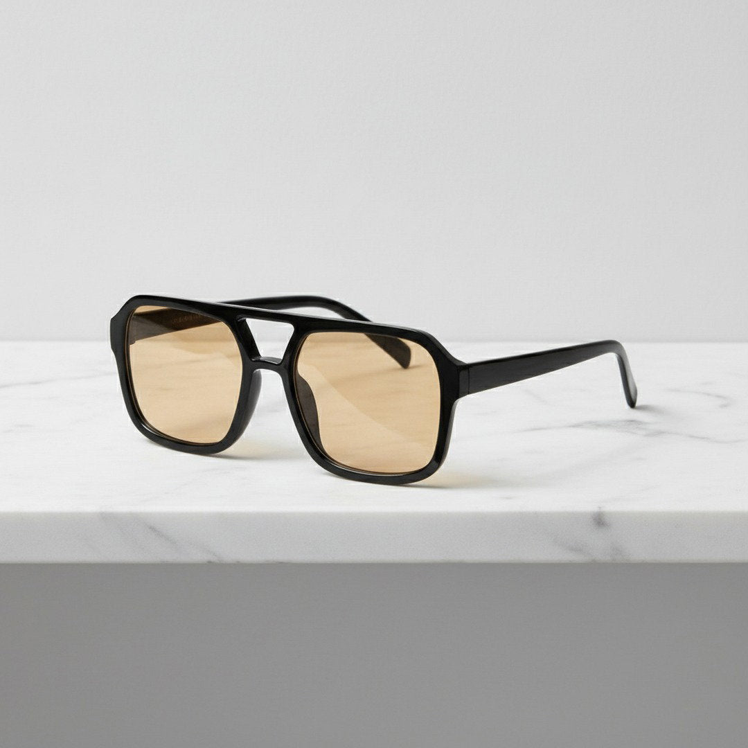 Vintage Oversized Square Frame Sunglasses with UV400 Protection | Stylish Design for Eye Safety 0