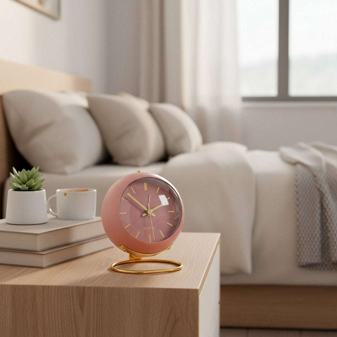 Vintage Style | Retro Analogue Alarm Clock with Silent Mechanism | Compact Design for Peaceful Sleep 7